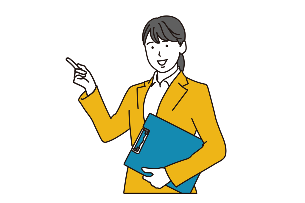 解決策を紹介する女性